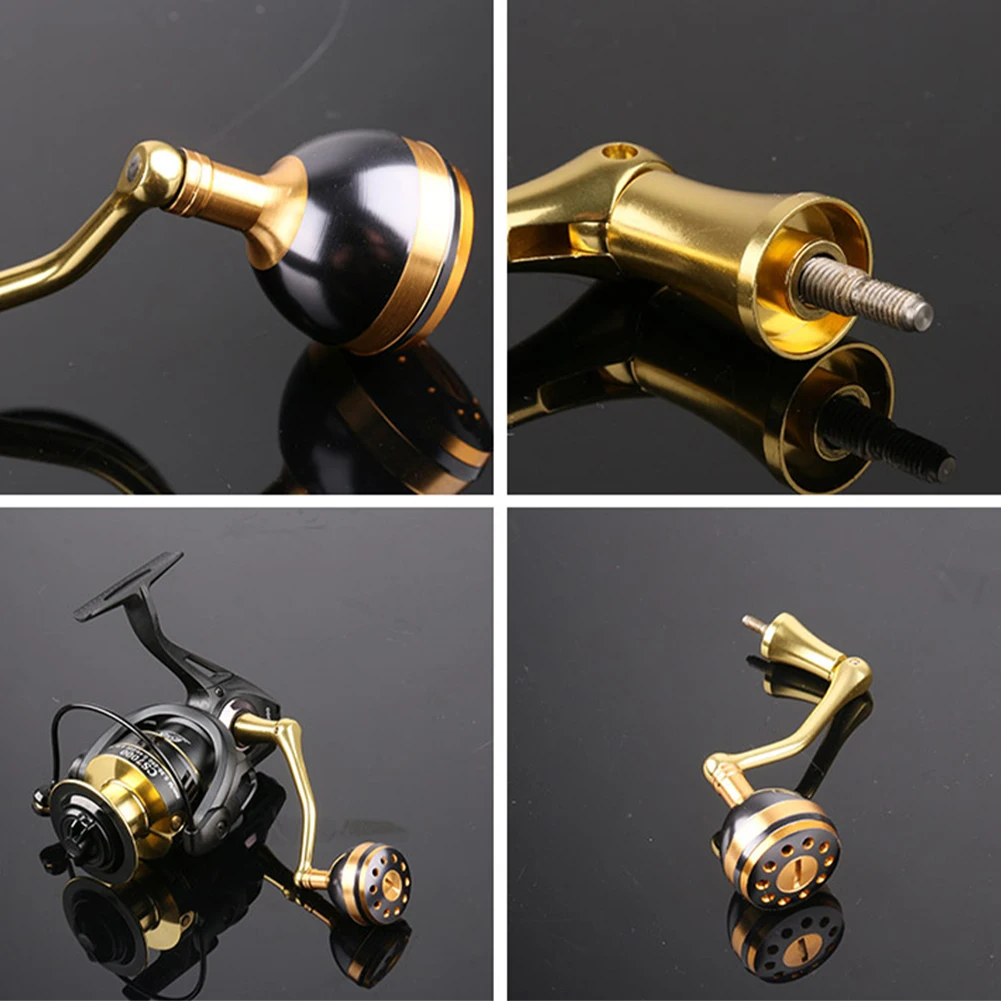 1Pc Small/Medium/Large Foldable Hexagon Fishing Reel Handle Fit 2000-7000 Knob Metal Carbon Steel Spinning Reel Fittings