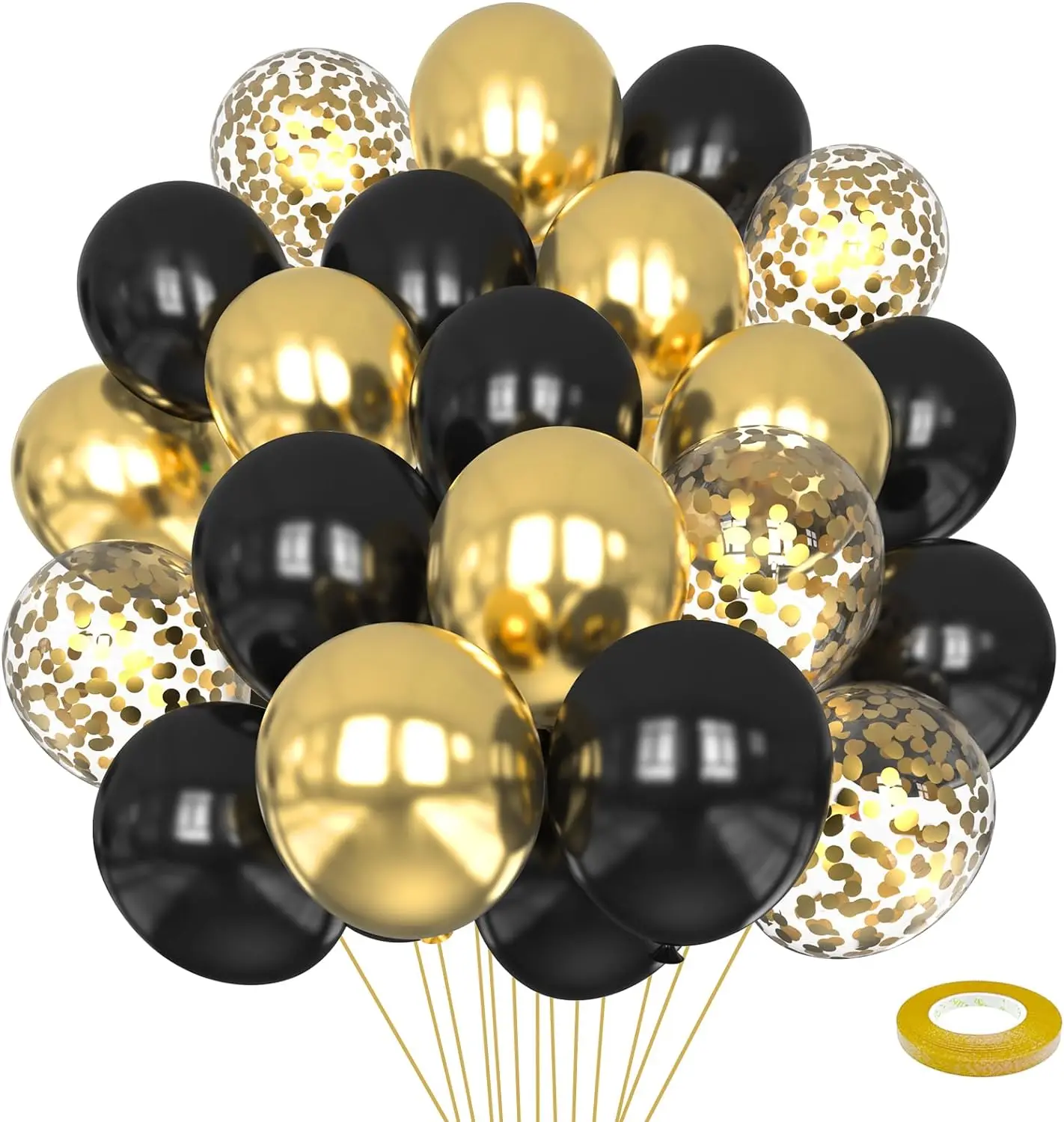 Metallic gold balloons 16pcs Black and Metallic Gold Balloons For Birthday New Year Wedding Graduation Party Baby Shower Decorations