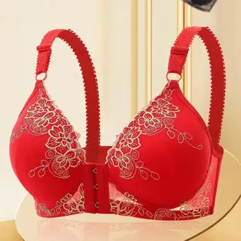 Reggiseni correttore posturale con chiusura frontale Reggiseno senza cuciture in pizzo jacquard da donna Reggiseno push up per restringimento del seno secondario con raccolta sexy 1
