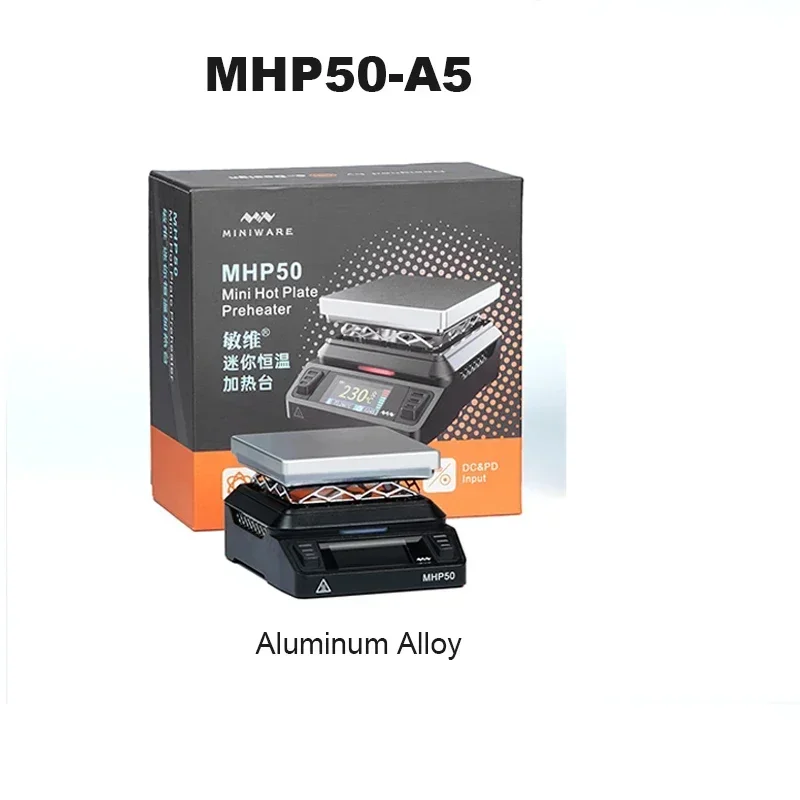 MINIWARE MHP50 Mini Hot Plate Preheater 50*50mm Heating Area Constant Temperature Heating Table 350℃ 2