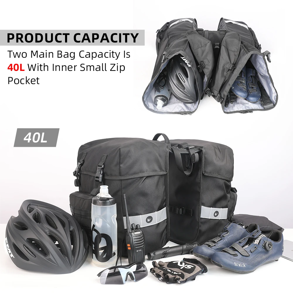 Rhinowalk Bike Pannier Bag 40L Large Capacity Bicycle Double