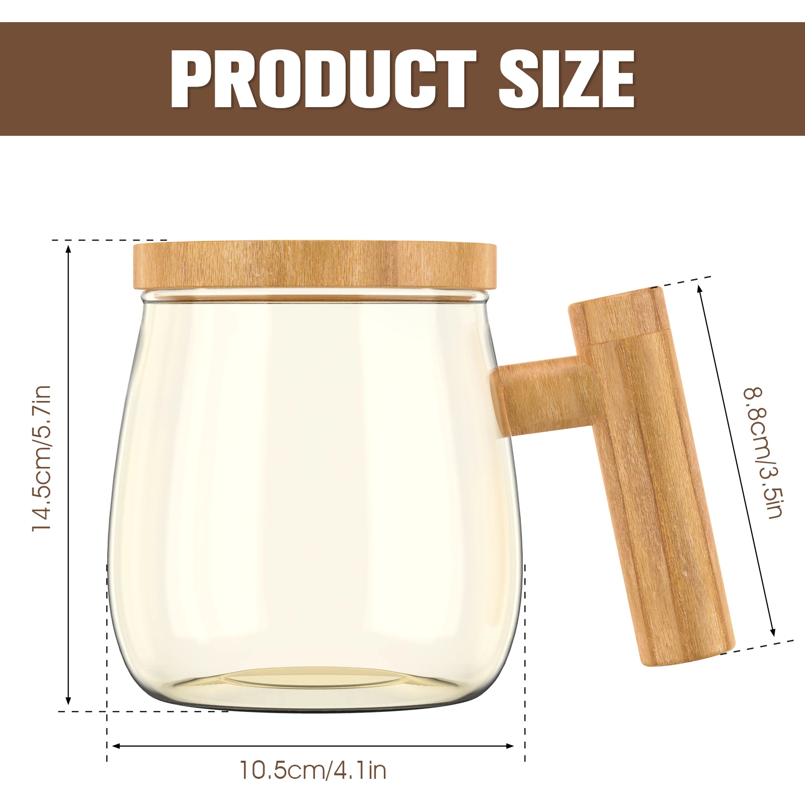 Electric Glass Mixing Mug with High Speed Stirring for Coffee and Protein Shakes
