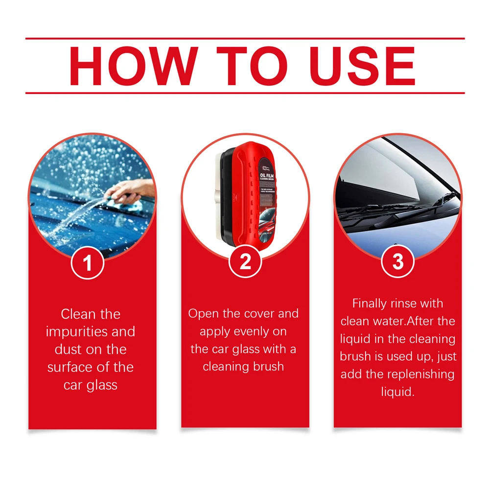 New Selling Car Glass Oil Film Cleaning Brush Oil Removal Stain Removal Rainproof Anti-fog Rearview Mirror Cleaner Sponge Cloth 6