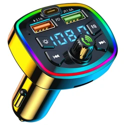 Bluetooth FM Transmitter & USB Quick Charge Car Audio Adapter with Handsfree Calling (Black)
