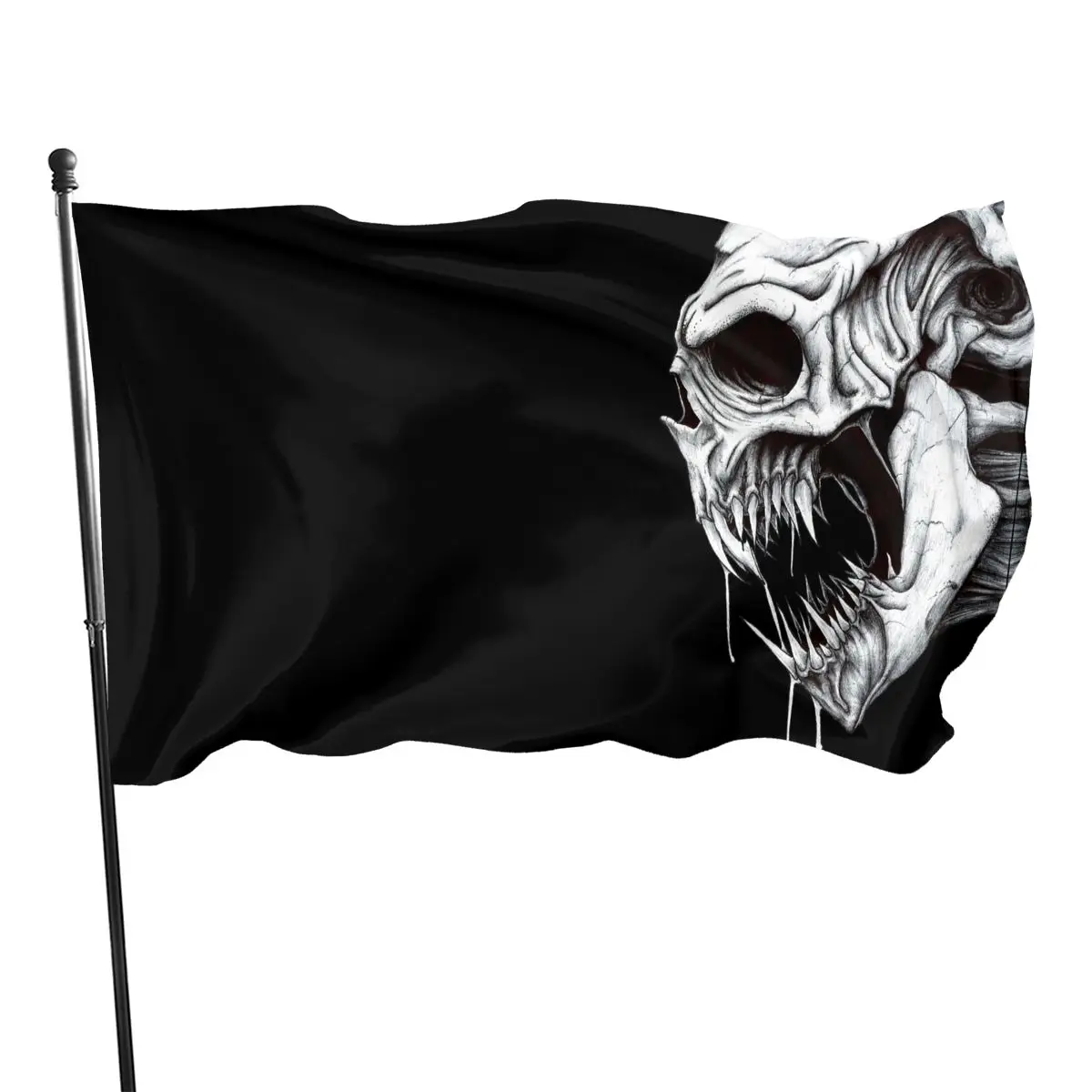 Insegna Al Neon A Forma Di Teschio Con Bandiera Americana E Occhi Riflettenti - 40x30 Cm, LED USB, Decorazione Per Halloween E Festa - 2