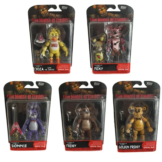 Five Nights Security Breach FNAF Game Action Figures Bear Midnight Harem Movable Joint Detachable Model Doll Toy Gift for Kids