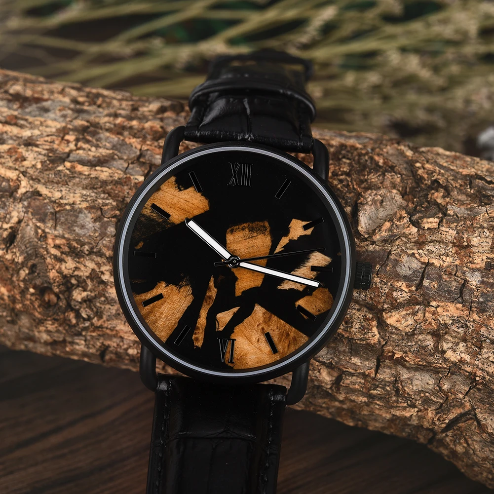 BOBO BIRD resin Man Watch Quartz Men's Watches Wood Wristwatch Male Timepiece Clock Blue Wrist Man Watch Customize Dropshipping 4