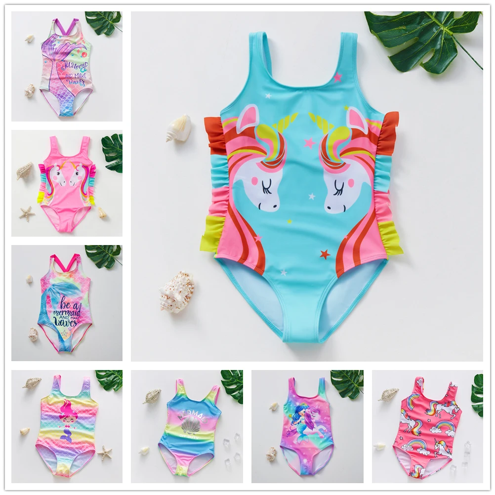 1~10Y Toddler Baby Girls Swimsuit one piece Children Swimwear Girls Swimming outfits Kids Beach wear children swimsuit