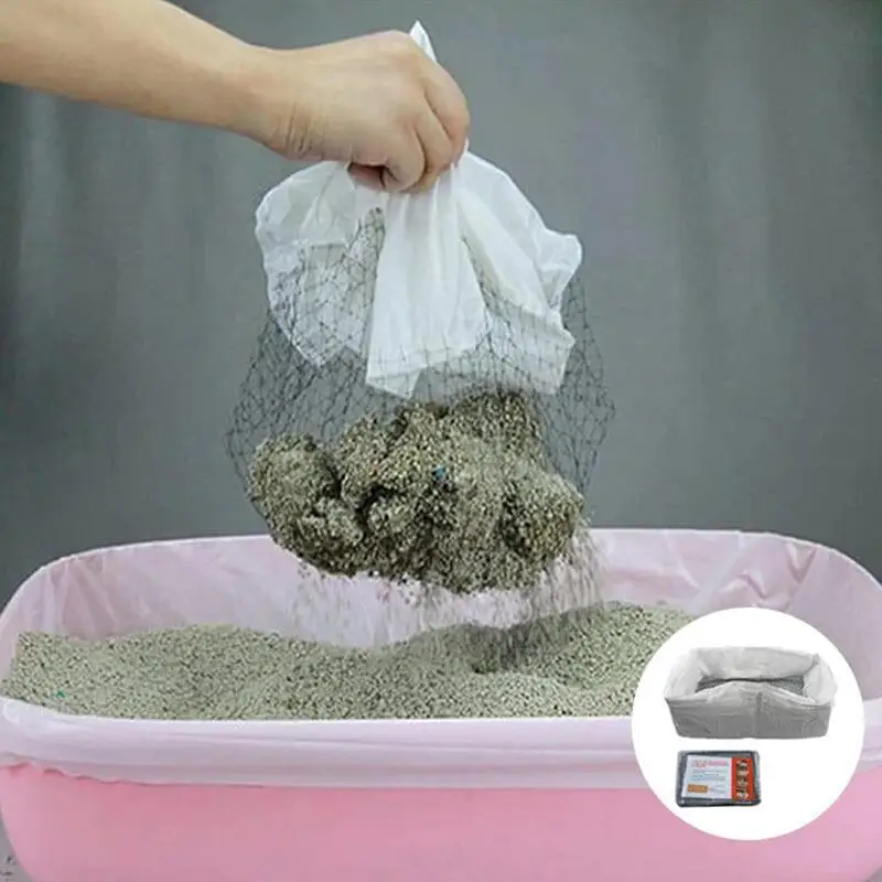 thumbnail interactive-video image 1 of Litter Bag QISUO Cat Litter Filter Bag Drawstring Litter Sifting Liners Kitty Waste Litter Box Liners 1 of 9