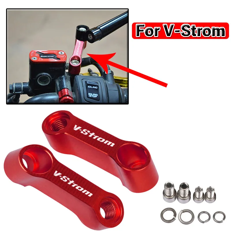 

1 Pair Motorbike Rearview Mirror Risers Extenders Extension Adapters For V-Strom 250 650 1000 1050 vstrom v strom 650 xt