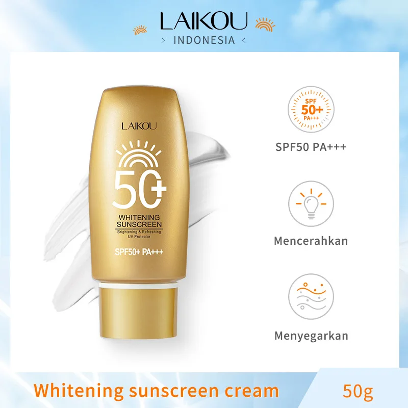LAIKOU Whitening Facial Sunscreen SPF50+ UV Protective Sun Cream Moisturizing Skin Body Sunscreens Anti Sun Face Protection 50g 3