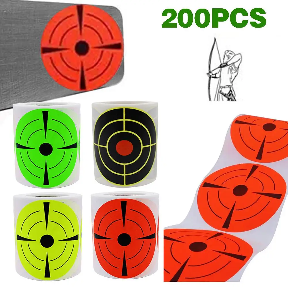 

4type Target Stickers 7.60cm Self-adhesive Splatter Target Impact Splash Practice Paper 200pcs Roll Shooting Reactive I0z6