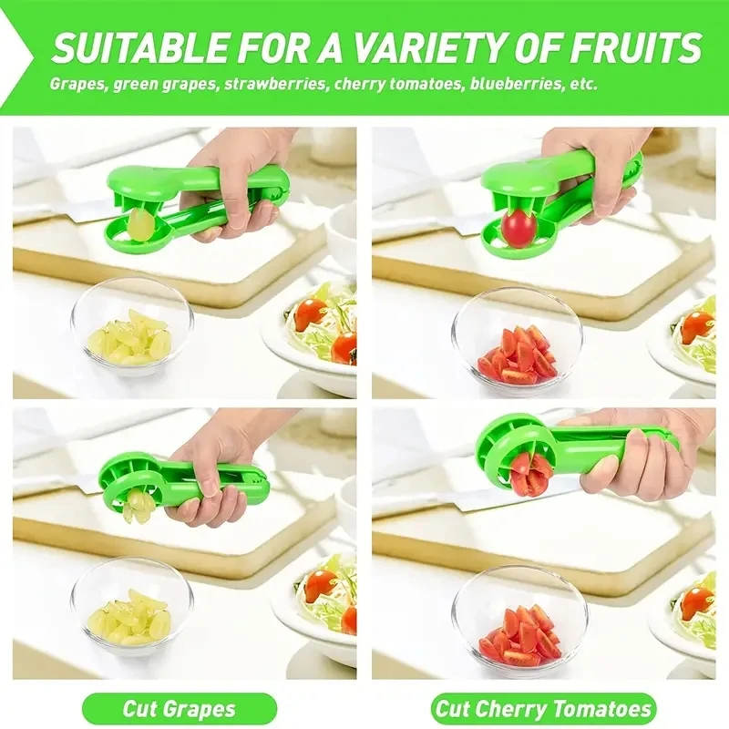 Vegetable slicer fruit slicer Grape Tomato Blueberry Convenient Slicer Multifunctional Vegetable and Fruit Cutter No Blade Creative Safe Children's Products