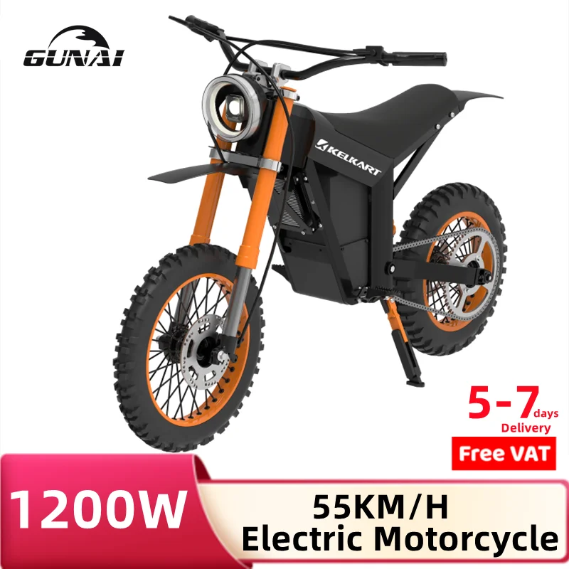 Gunai Adulti Moto Elettrica 1200W Bicicletta Elettrica 48V 21Ah Batteria Rimovibile 14 Pollici Grasso Pneumatico Doppio Ammortizzatore Ebikes