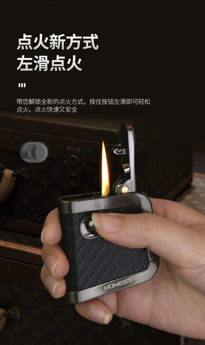 2025 New Metal Retro Windproof Lighter Leather Men's Ignition Gadgets Cigarette Accessories Cigarette Lighter Gift Wholesale