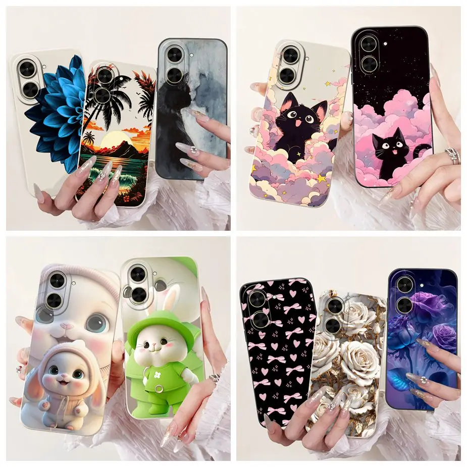 Luxury Flowers Bow Painted Soft TPU Phone Case Cover