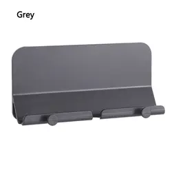Universal Wall Mount Charger Holder and Cable Organizer for Smartphones and Tablets (Grey)