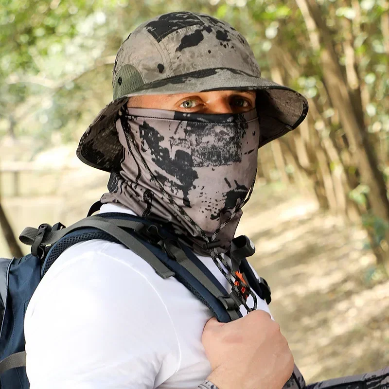 60-65cm XXL Big Head Hat Men Summer Outdoor Jungle Fisherman Cap Lightweight Sunscreen Quick-drying Sun Bucket Hats 6