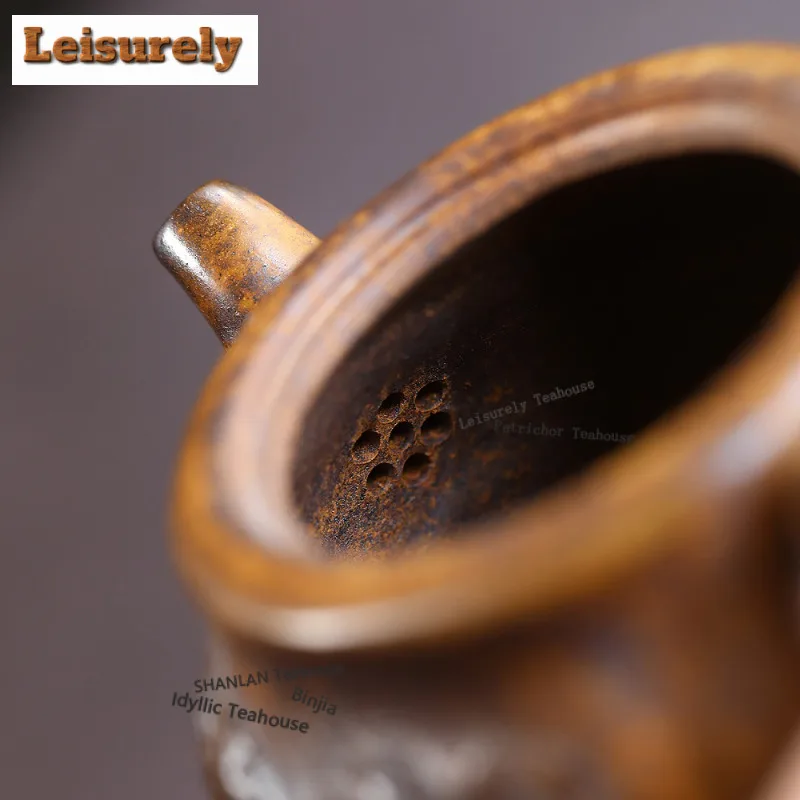 290ml Yixing Purple Clay Teapots Handmade Tree Stumps Pot Raw Ore Wood-fired Porcelain Mud Tea Infuser Kettle With Filter Zisha