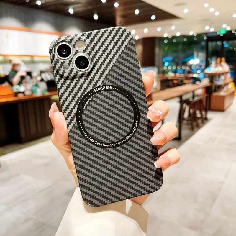 Carbon Fiber Pattern Hard Plastic Case For iPhone 14 13 12 11 Pro Max
