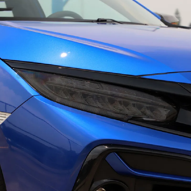 Car Headlight Protective Tint Film Smoke Black TPU Transparent Sticker For Honda Civic 10th 2016-2021 Accessories