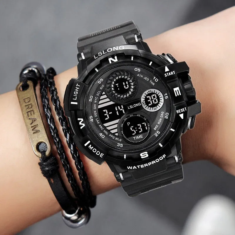 YIKAZE Digital Watch for Men Sports Waterproof Outdoor Chronograph Hand Clock G Infantry Shock Student Wristwatch sports watch