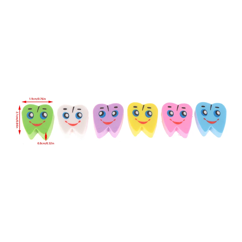 어금니 모양의 치아 고무 지우개, 치과의사 치과 진료소 학교 선물, 학생용 고무, 사무용품, 20 개/봉지