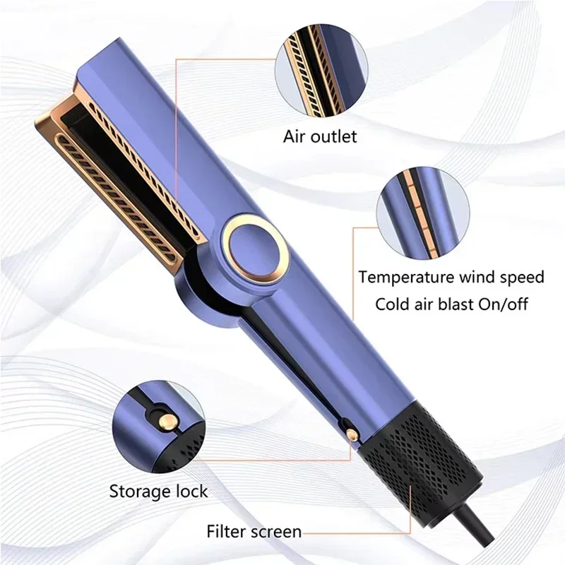 2 in 1 Professional Hair Straightener Hair Dryer Wet & Dry Air Styling Hair Straightener Air Wrap Negative Ion Portable Clamps 2