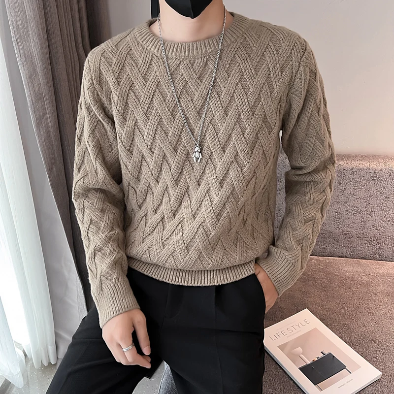 Pull Col roulé Hommes Mode Hiver Style Vintage Pull Homme Slim Fit Pulls  Chauds Tricotés Laine Pulls Épais Top Hommes