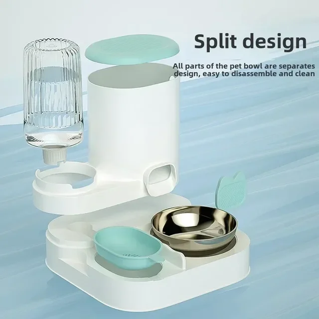 Automatic Cat Feeder and Water Dispenser Non-Electric Easy-Clean Large Capacity Pet Feeding Station for Cats and Small Dogs Home 4