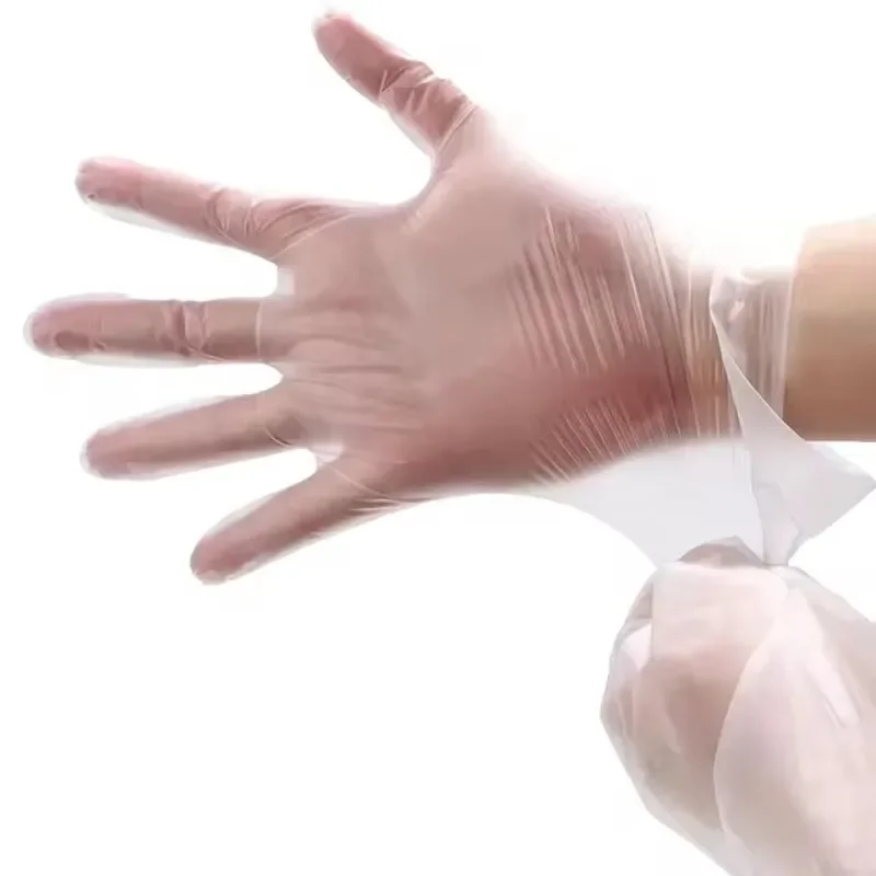 100PCS Disposable TPE Gloves Disposable Cleaning Gloves Baking Hairdressing Kitchen Hotels Restaurants Bathroom Cleaning Tools Disposable Gloves