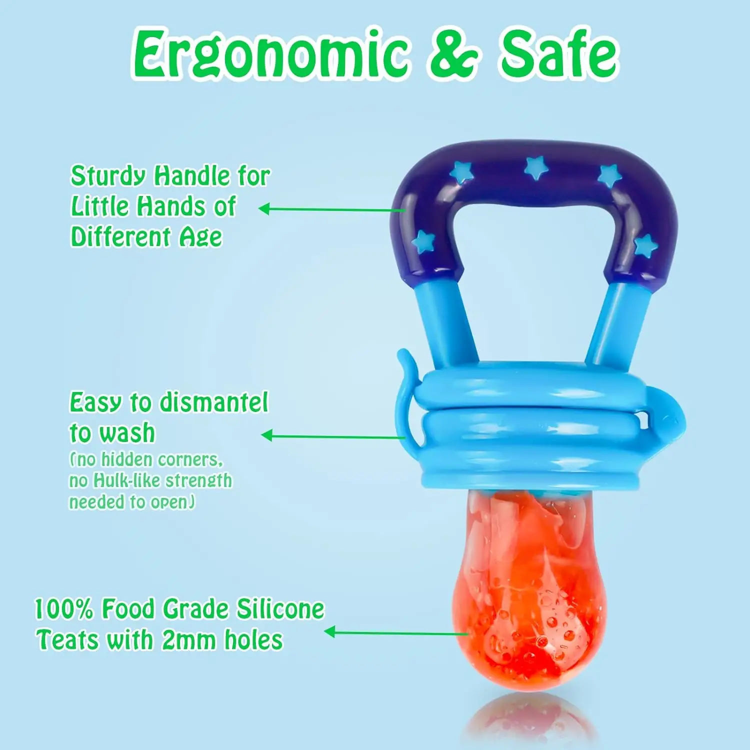 1Pcs Baby Fruit Food Feeder Silicone Spoon Food Grade Newborn Tableware