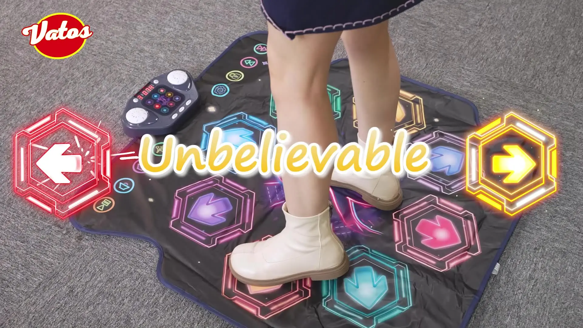 Wwtop Tapis De Danse Bluetooth Enfants – 5 Modes De Jeu – Écran LED – Antidérapant – Dès 3 Ans – Cadeau Fille Garçon