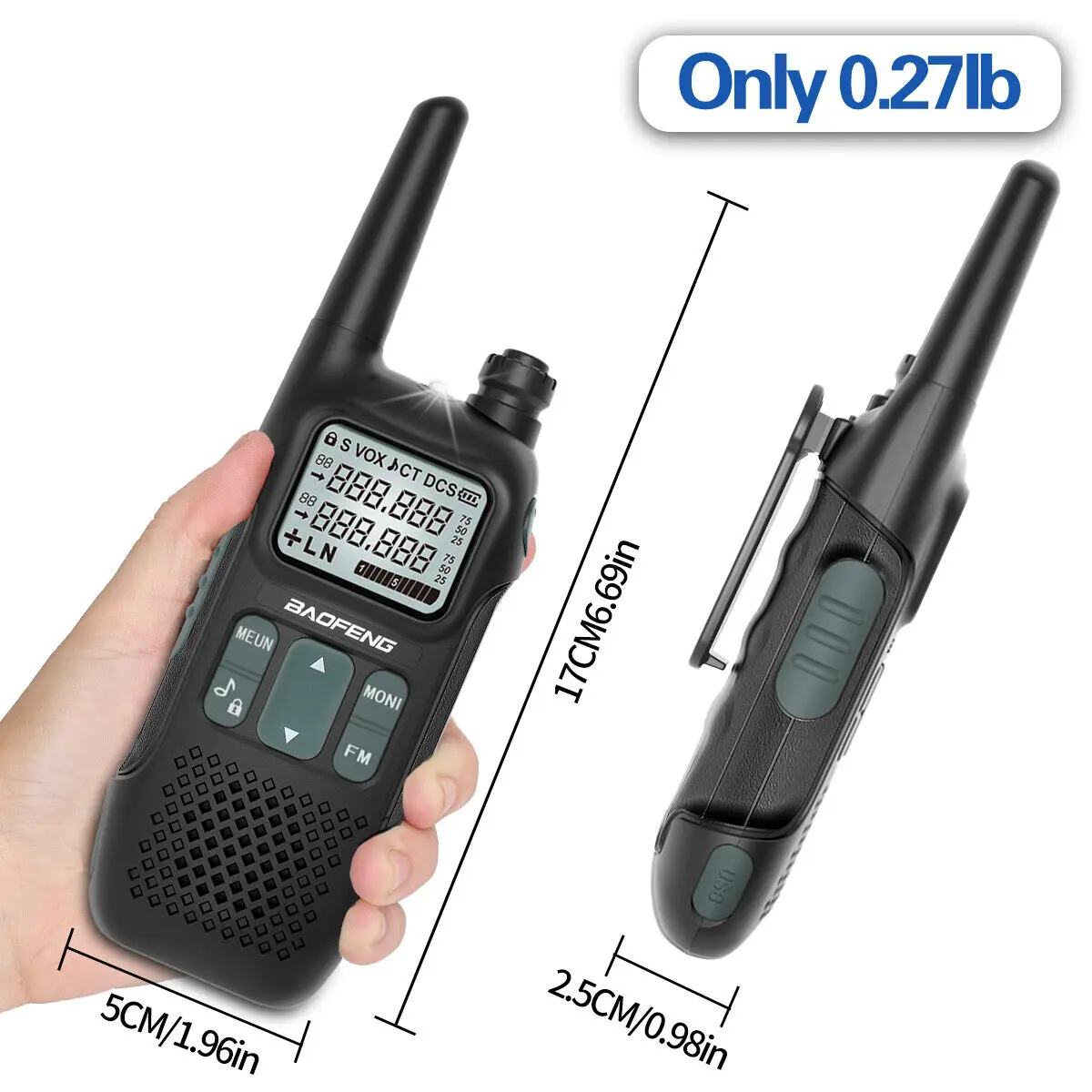 Baofeng GM-T8 Walkie Talkie GMRS Radio NOAA Type-C LED - Image 4
