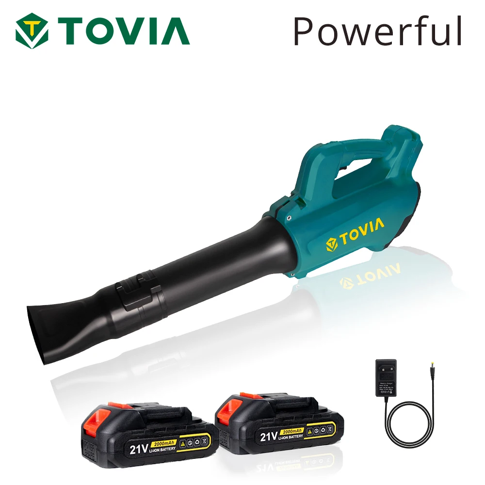 

T TOVIA 21V Brushless Cordless Electric Leaf Blower 460 CFM and 120 MPH for Garden Cleaning Home Gardening work with 2 Batteries