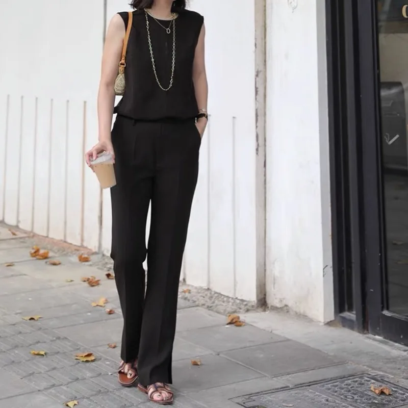 

Летние майки в новом стиле, Минималистичная верхняя одежда, жилет без рукавов, ацетатный Топ без рукавов