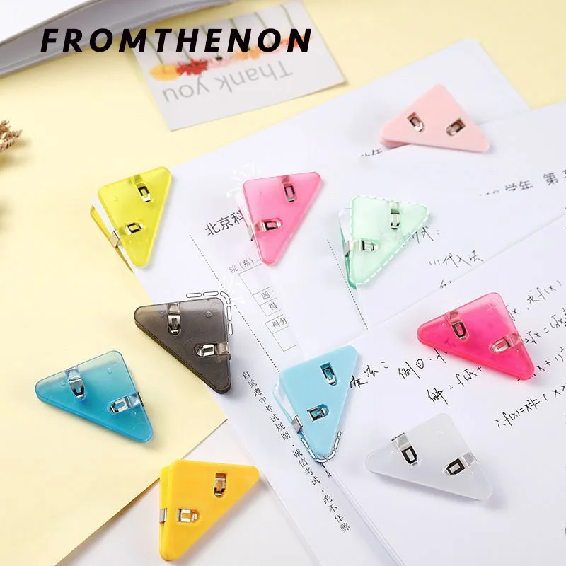 

Цветной креативный треугольный зажим fromthonon, прозрачный пластиковый зажим для закусок, канцелярские принадлежности для студентов, зажим для книг, товары для хранения