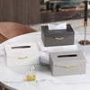 High-Quality Luxury Leather Tissue Box Lid-Flap Magnetic Tissue Holder Artistic Square Paper Storage Rack Napkin Case Home Decor 1