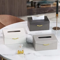 High-Quality Luxury Leather Tissue Box Lid-Flap Magnetic Tissue Holder Artistic Square Paper Storage Rack Napkin Case Home Decor 1