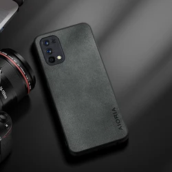 Sleek and Durable Wood Grain Leather Case - Simple & Lightweight Design for Realme 6S (Grey)
