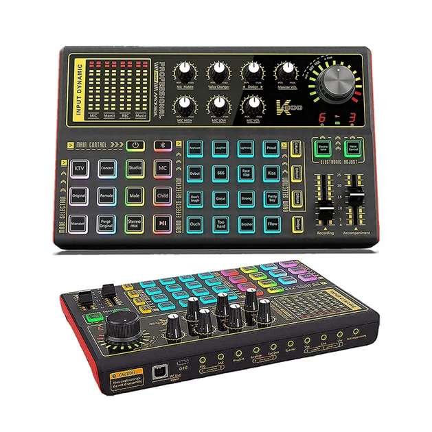 

Music Voice SK300 Sound Card Studio Recording Audio Sound Cards & Mixers with Multiple Sound Effects