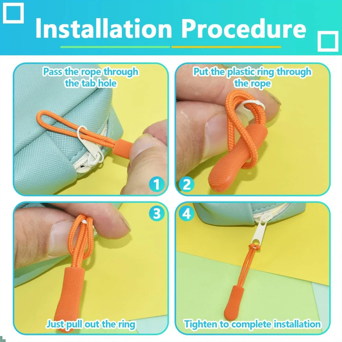 Ritssluitinghanger om in te rijgen, nylon vervangende rits voor reparatie, ritssluiting ritstrekker voor sportkleding, rugzak, ritshaak