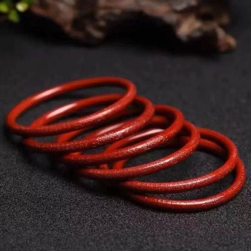 

Pure natural cinnabar heart sutra bracelet purple gold sand high content bracelet this life year jewelry women's gift