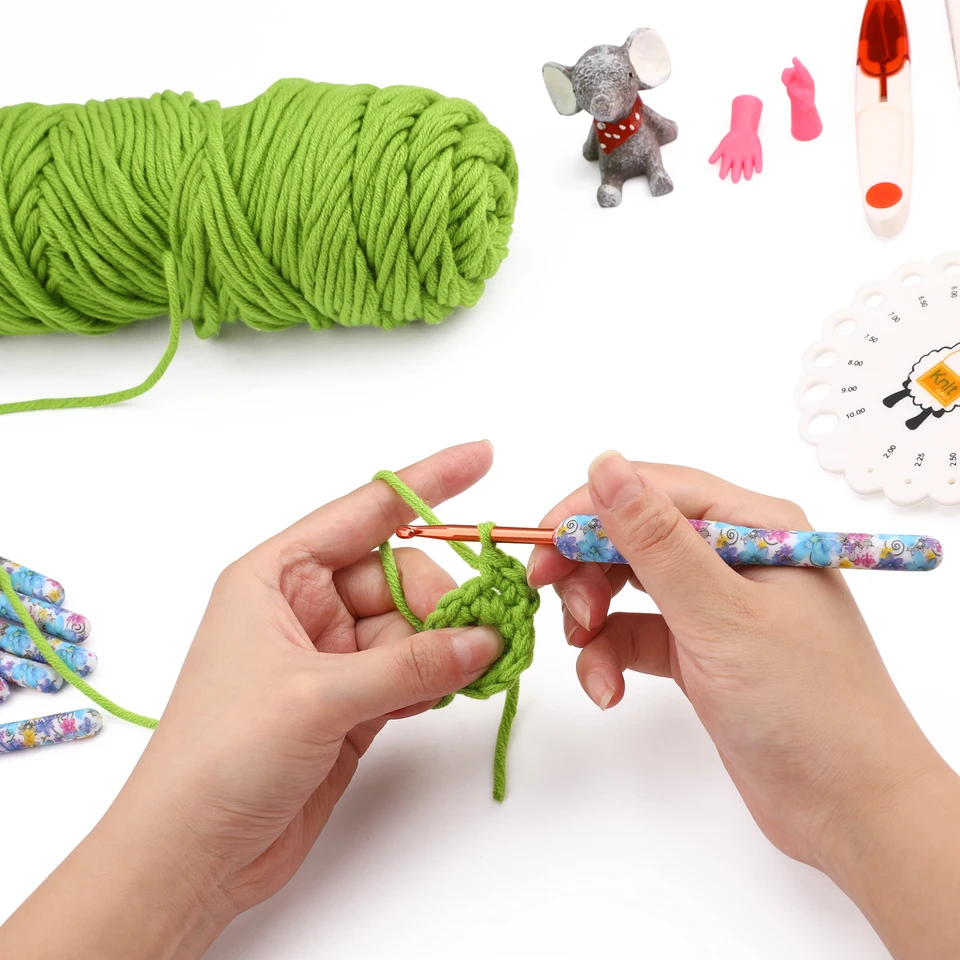 Nuevo Juego De Ganchos De Ganchillo, Agarre Ergonómico, Porcelana Azul Y Blanca, Agujas De Ganchillo De Aluminio, Hilos Y Lana, Así Que Tejen - AliExprs 15