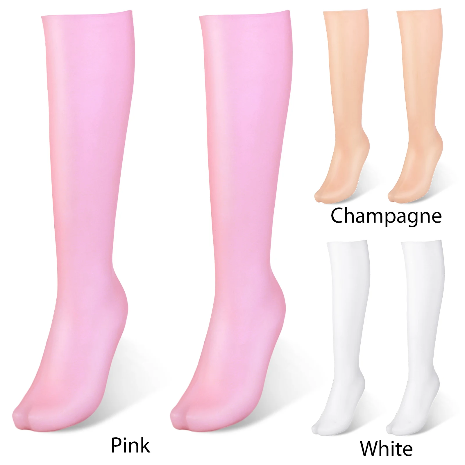 Silicone Long Moisturizing Socks Anti Cracking Foot Exfoliating Stockings Soft Pedicure Socks Comfortable for Home Foot Spa