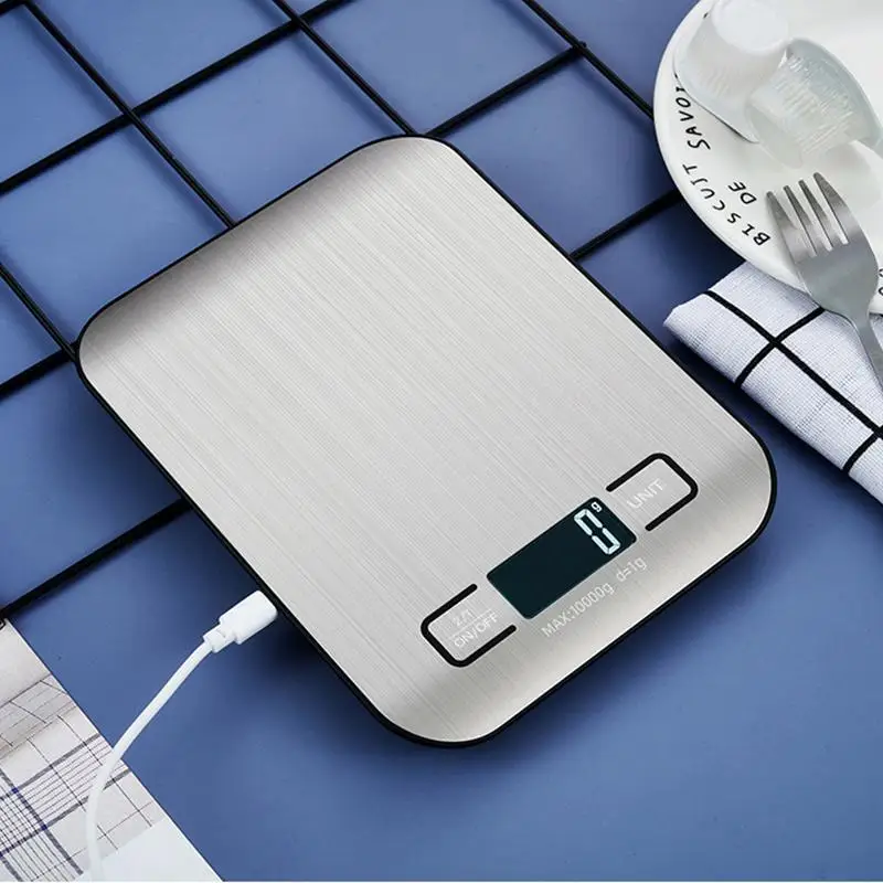 Новинка 2022 кухонные весы DONNY с зарядкой от USB цифровые пищевые из нержавеющей