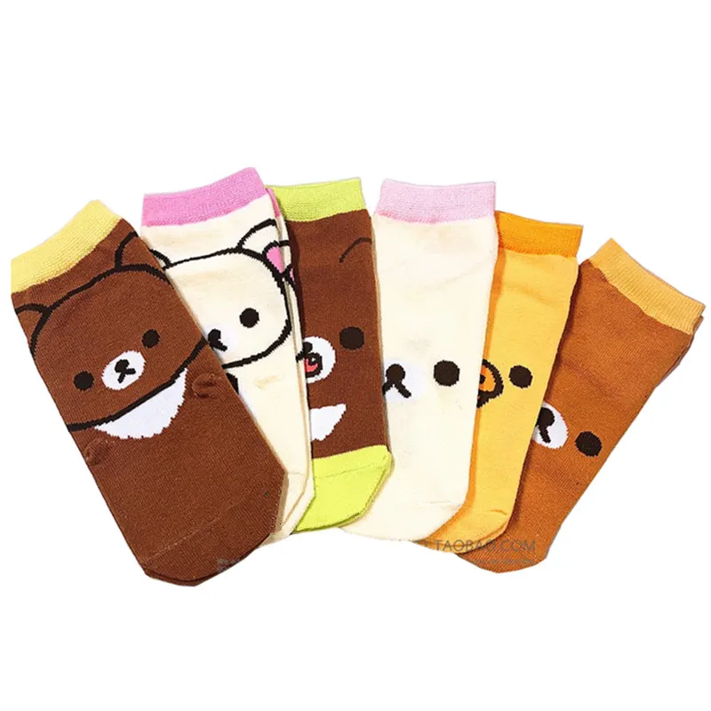 Cute Kawaii Rilakkuma Socks Girls Women Korilakkuma Bear Catoon Anime Socks athletic socks