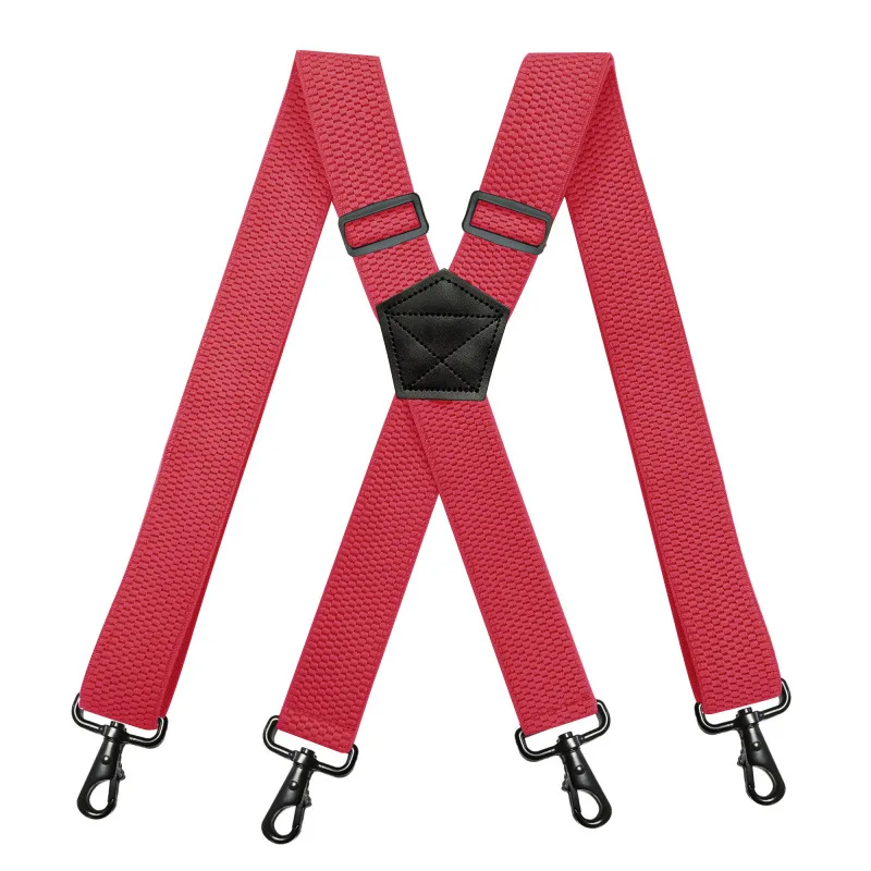 Bretelle Uomo Elastiche X-Back Regolabili - Larghe 3,5 Cm Con 4 Moschettoni Girevoli - Eleganti E Resistenti
