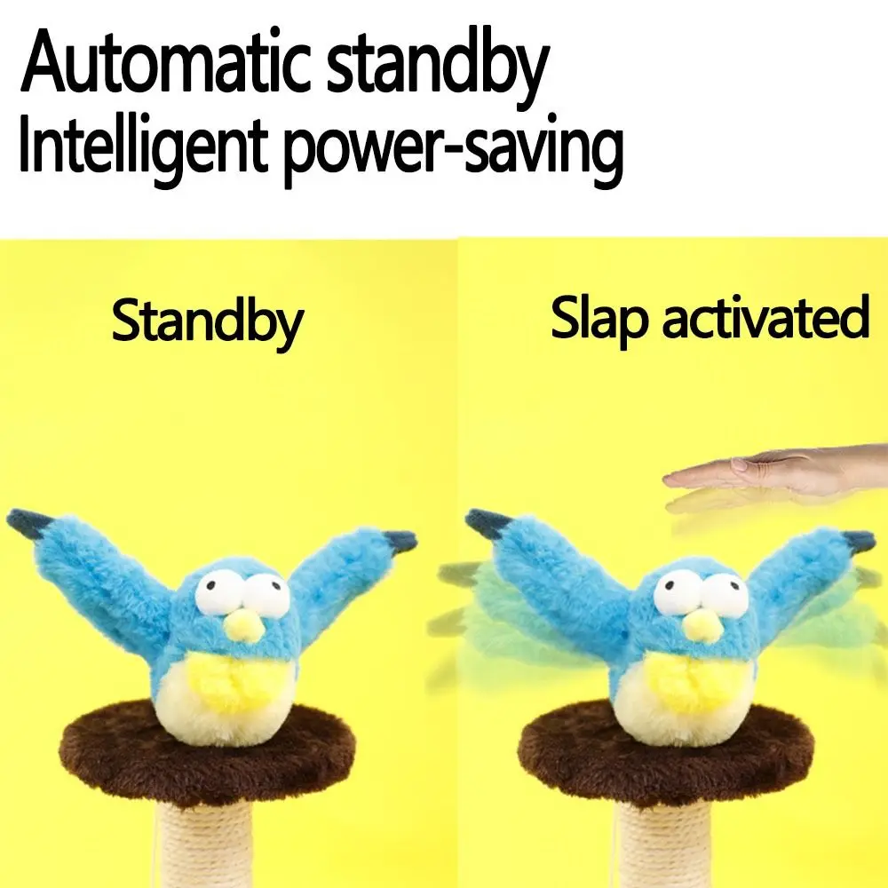 Plush Interactive Cat Toys USB Rechargeable No Flying Cat Toys with Cat Mint Washable Detachable Interactive Cat Kicker Toy 5