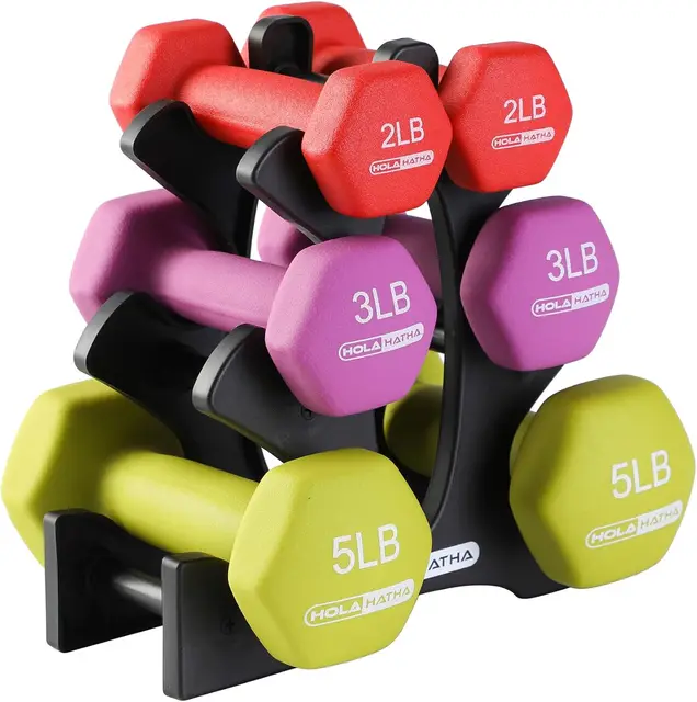 7036-768e7d.jpg Dumbbell Free Hand Weight Set with Rack Ideal for Home Exercises 2-pound, 3-pound, and 5-pound